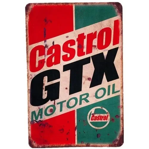 Castrol Oil Gtx - Letrero Metálico Retro de Aceite de