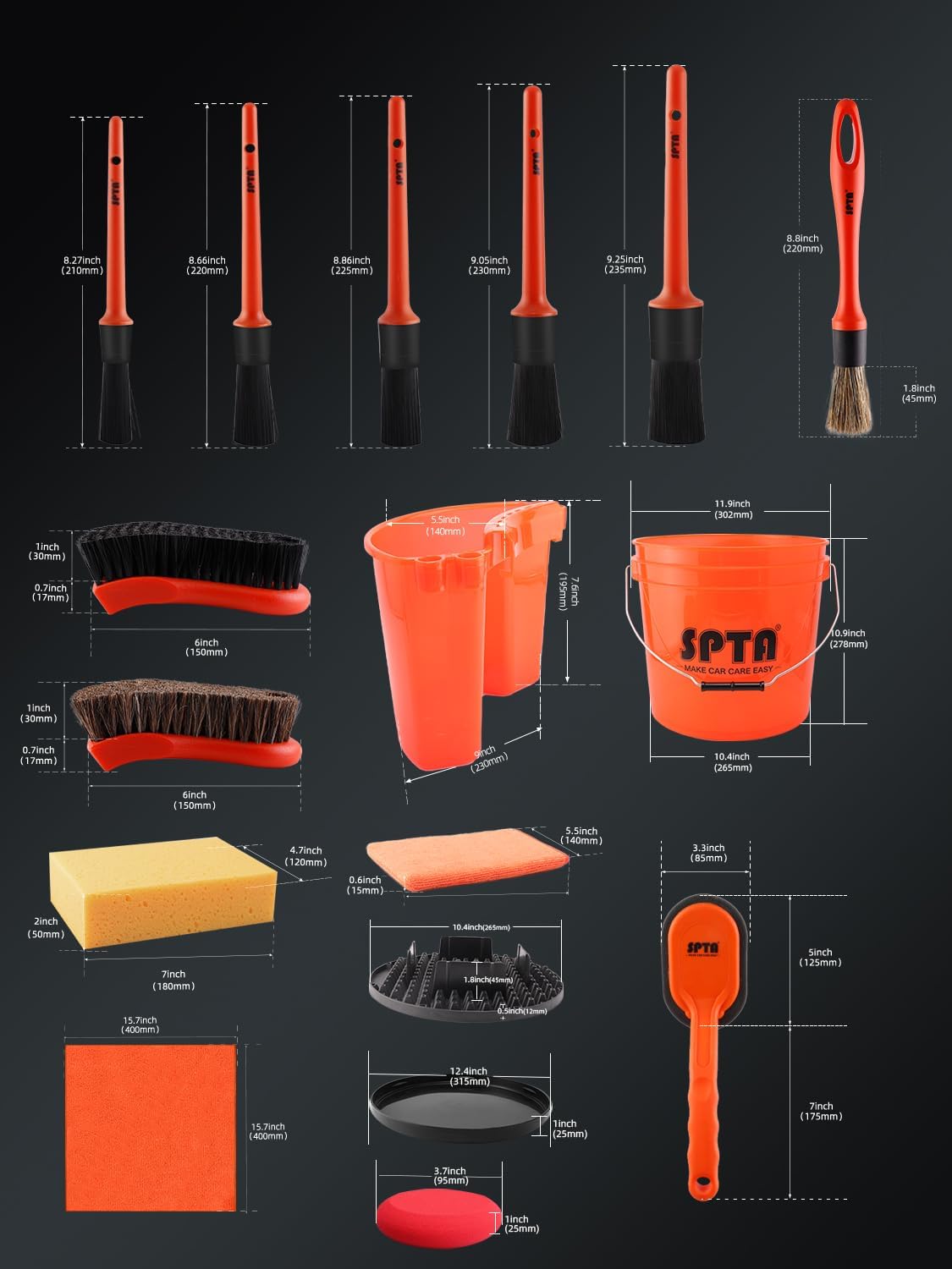 SPTA Juego de 31 Piezas para L - Detailing Brush Set reseña y precio